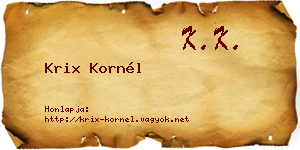 Krix Kornél névjegykártya