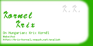 kornel krix business card
