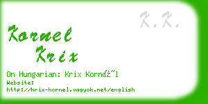 kornel krix business card